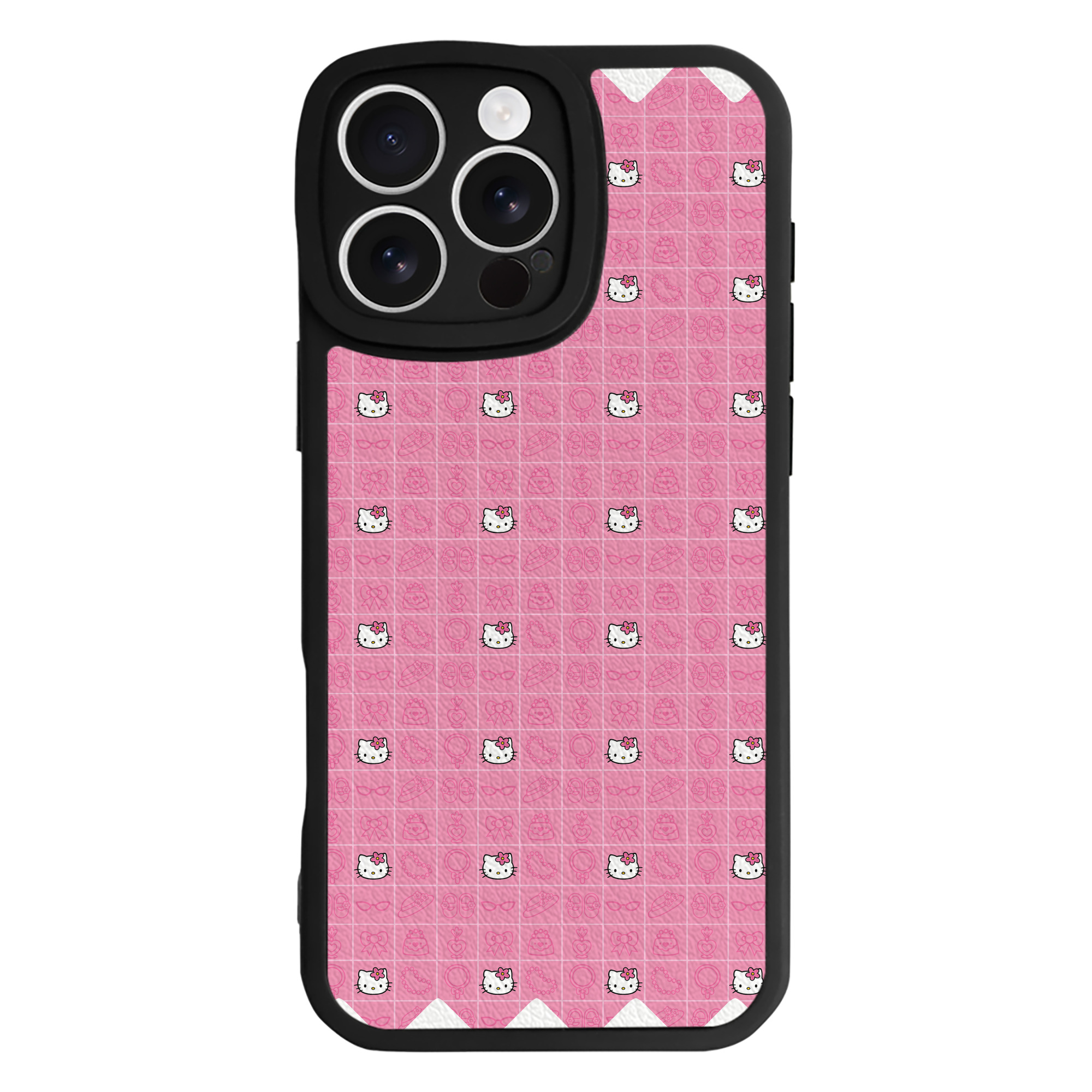 （画像用） Hello Kitty ハローキティ 【iPhone 16シリーズ対応】シリコンスマホケース（レザー調） 材質：シリコン